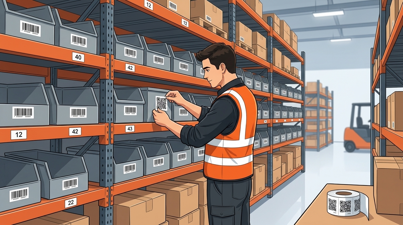 Designing a liquidation warehouse bin system: QR codes, mobile scanning, and velocity racks