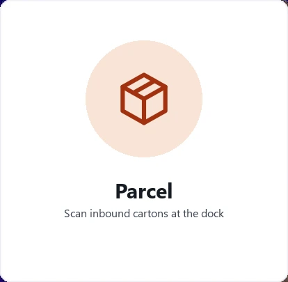 Parcel icon for inbound carton scanning