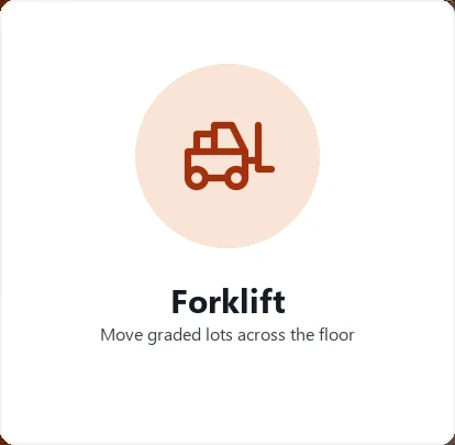 Forklift icon for moving graded lots