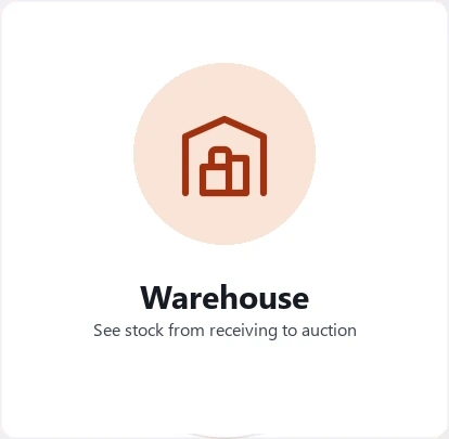 Warehouse icon for stock from receiving to auction