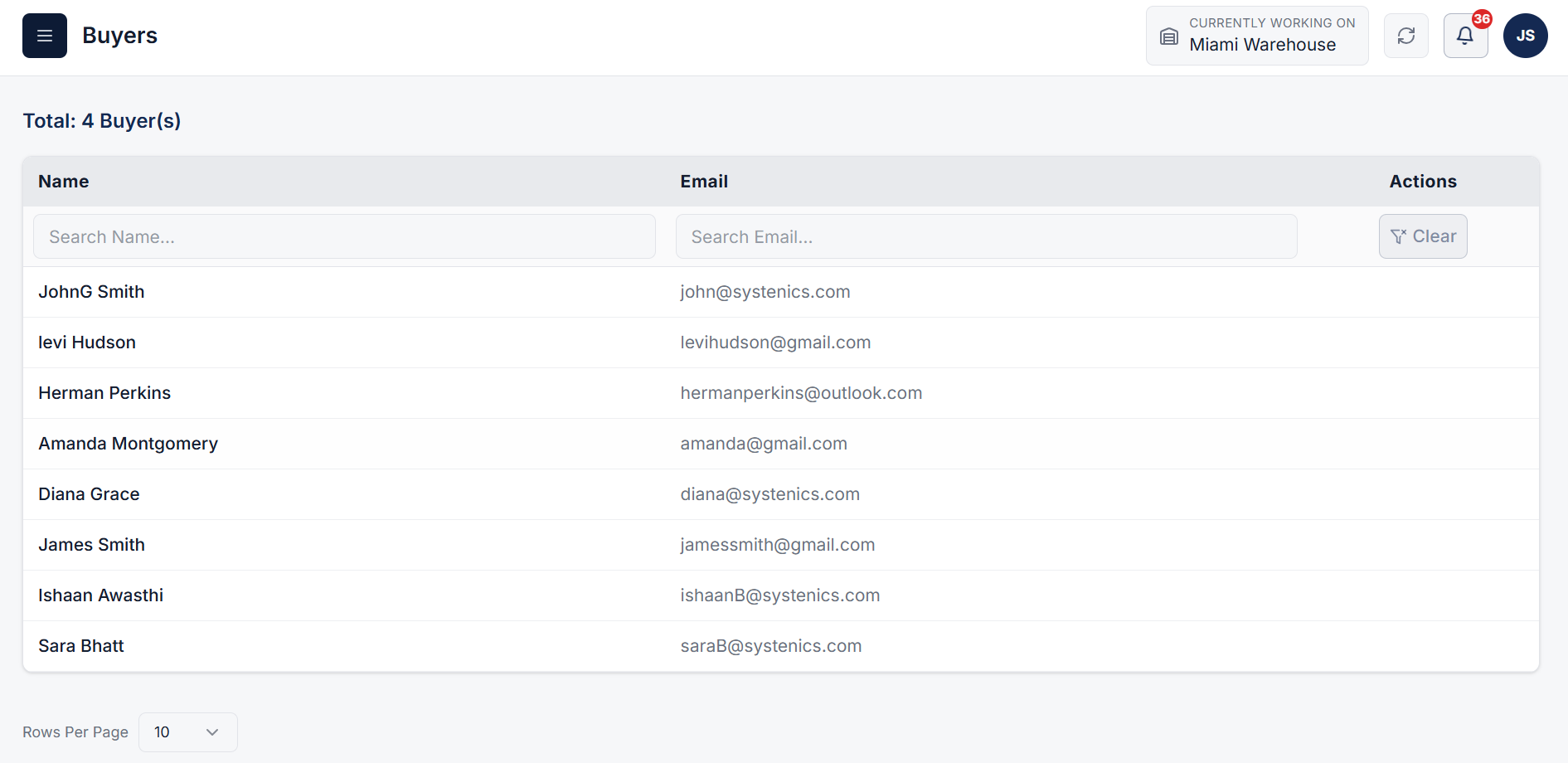 Buyers Page
