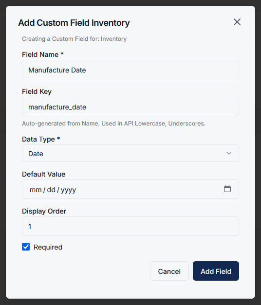 Add Custom Field