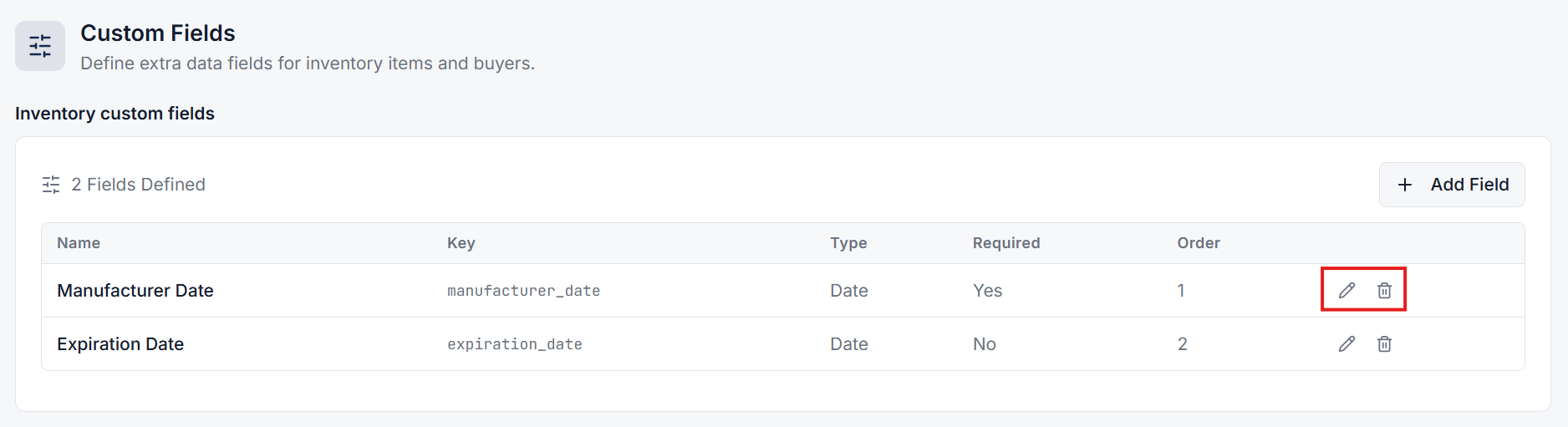 Manage Custom Fields