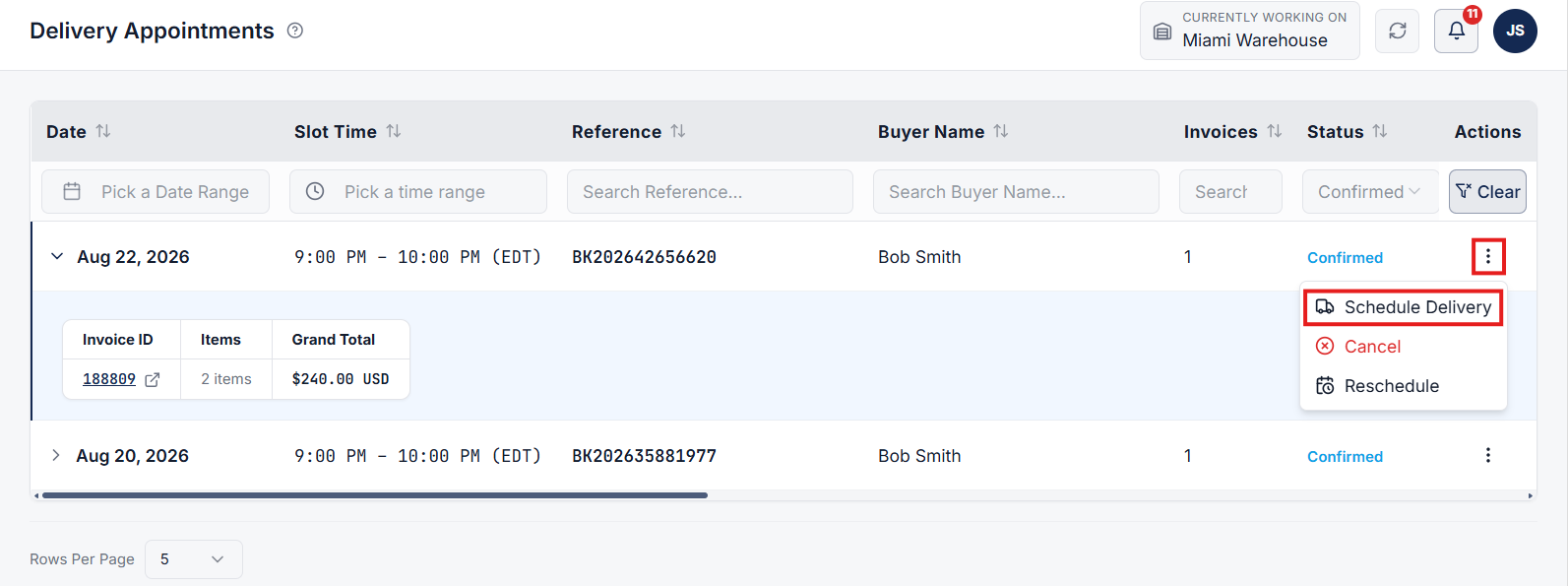 Click 3 dots and Create Delivery option